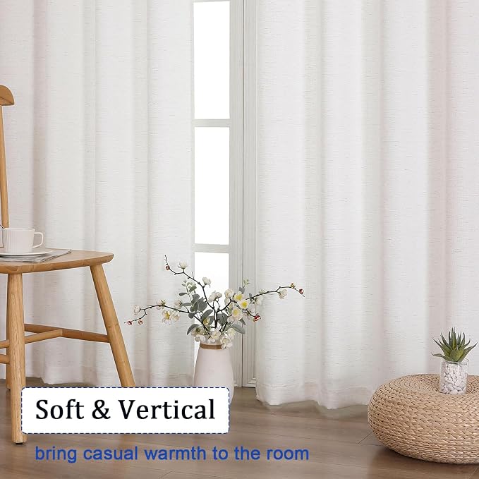 Chyhomenyc Bennet Linen Curtains 72 Inch Length 2 Panels Set, Burlap Faux Linen - Image 6