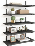 Fixwal Floating Shelves for Wall, Width 4.7 Inches Black Wall Shelves, Rustic by Fixwal