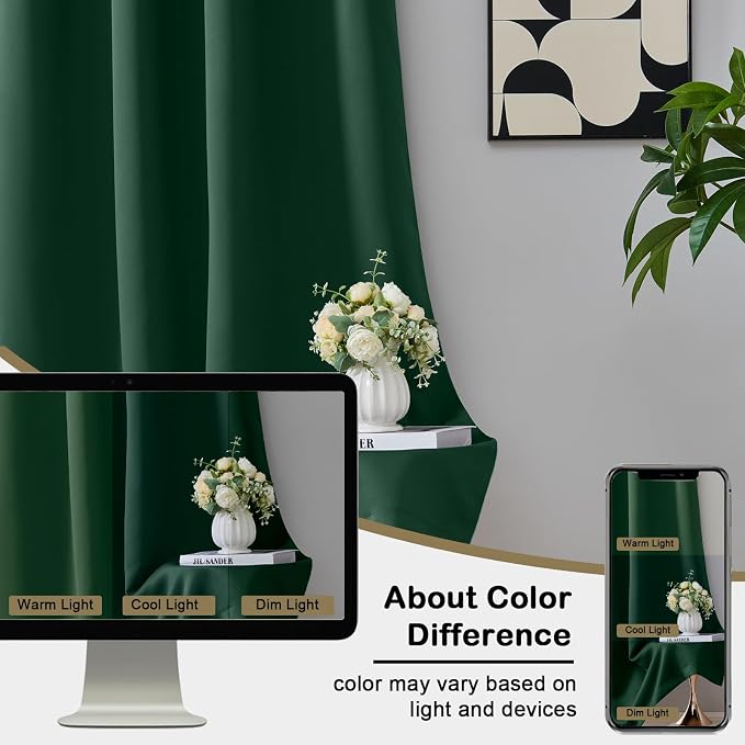 OVZME Christmas Green Blackout Curtains - Image 7