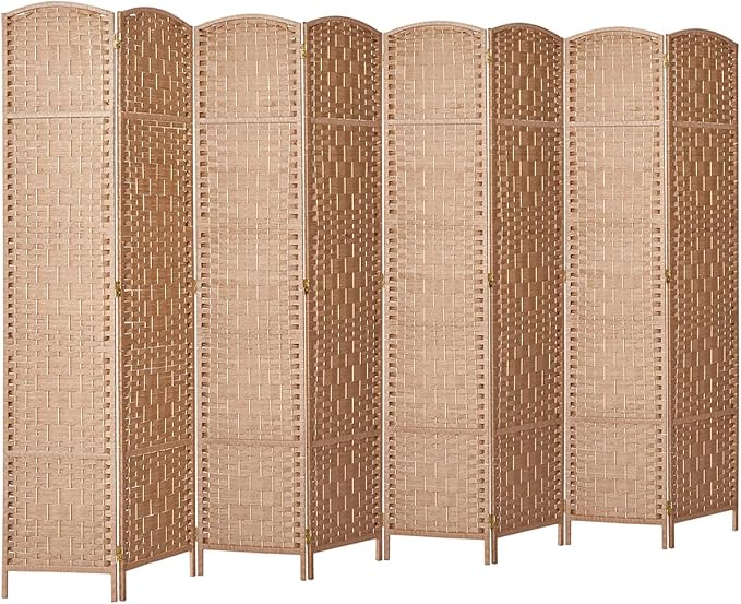RHF 6 Ft. Tall Extra Wide-Diamond Weave Fiber Room Divider, 8 Panel Room - Image 6