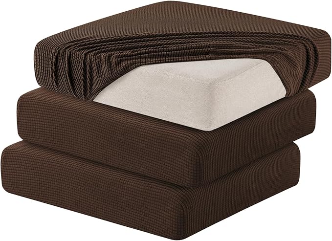 Hokway 3 Piece Couch Cushion Slipcovers Stretch Reversible Cushion Replacement by Hokway