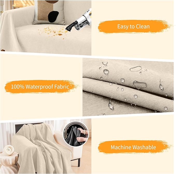 Deep Dream Cat-Scratch Resistant Couch Cover, Waterproof Sofa Cover - Image 4