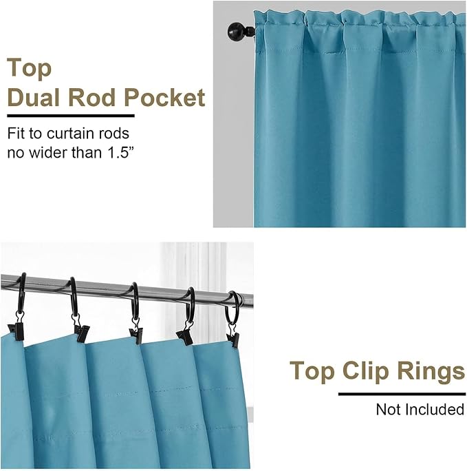 OVZME Turquoise Blackout Curtains - Image 4