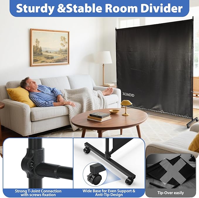 Room Divider, 73x75inch Large Single Panel Privacy Screen - Image 3