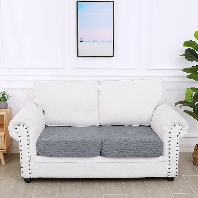 Smiry Waterproof Couch Cushion Covers, Stretch Jacquard Thick Sofa Cushion - Image 5