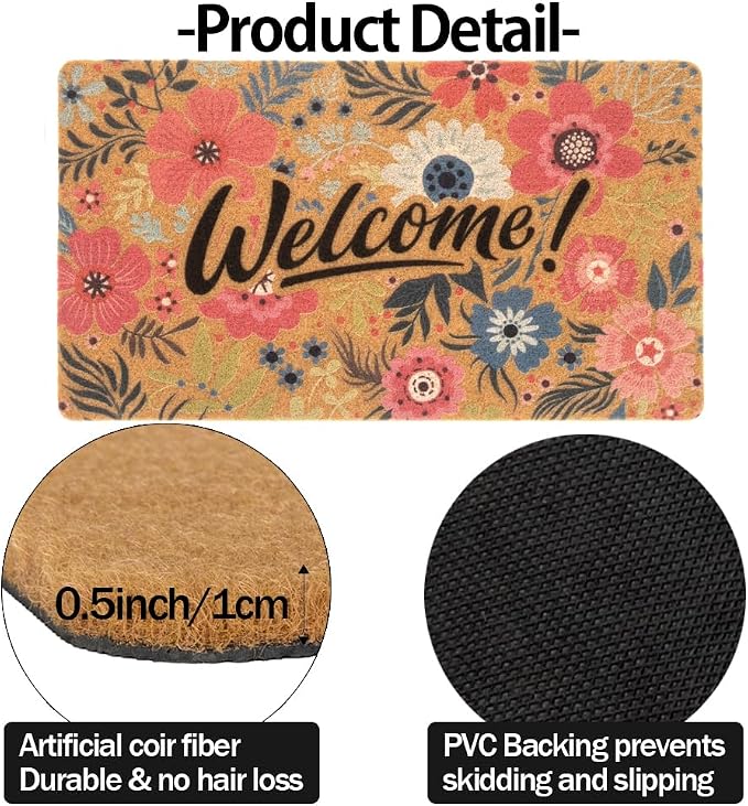 FGSS Flower-Welcome-Doormat Outdoor-Entrance - Image 4