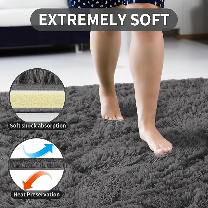 Merelax Soft Modern Indoor Large Shaggy Rug - Image 5