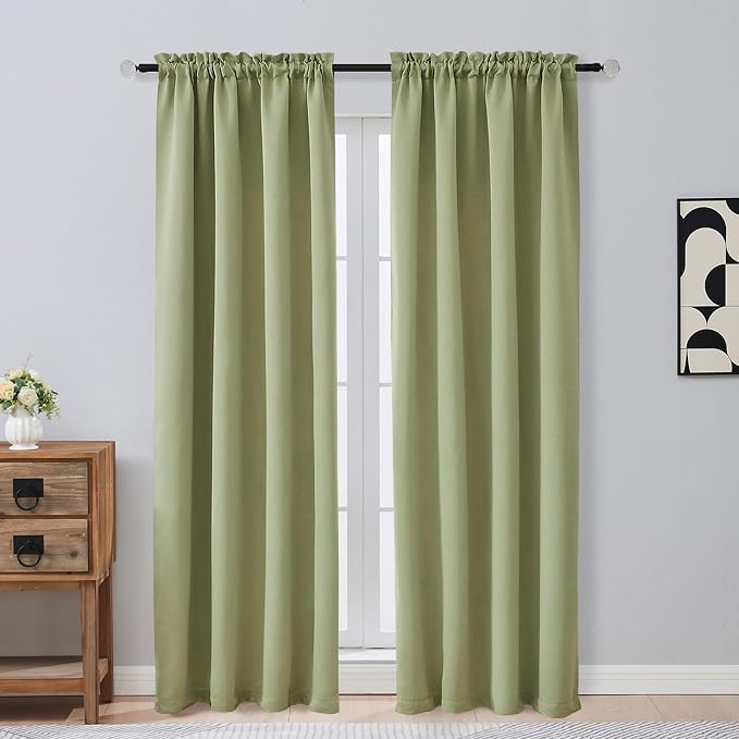 OVZME Sage Green Blackout Curtains by OVZME