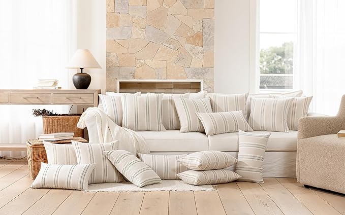 Hckot Throw Pillow Covers 24x24 Set of 2 Charcoal Pillow Covers Farmhouse - Image 7