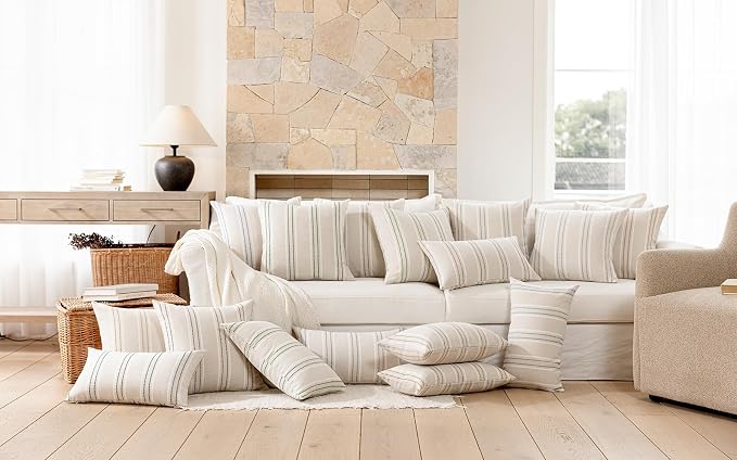Hckot Throw Pillow Covers 18x18 Set of 2 Blue Pillow Covers Farmhouse - Image 6