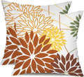 Brown and Yellow Floral Pillow Covers 20x20 Set of 2 Outdoor Waterproof by DFXSZ