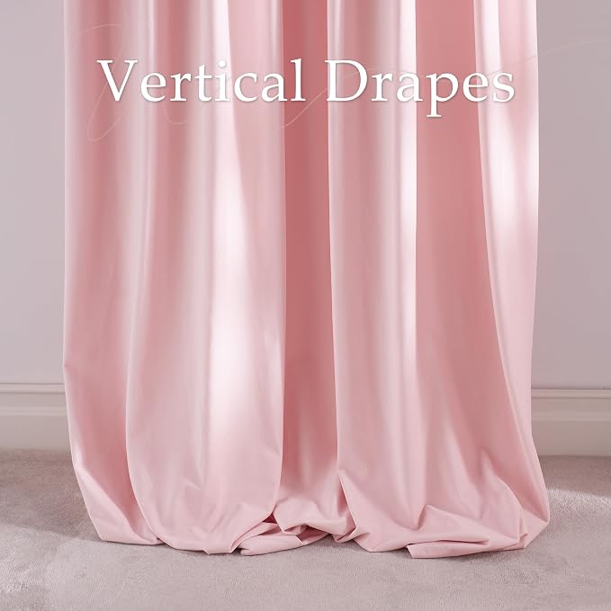 NICETOWN Pink Velvet Curtains 84 inch Long 2 Panels - Image 5