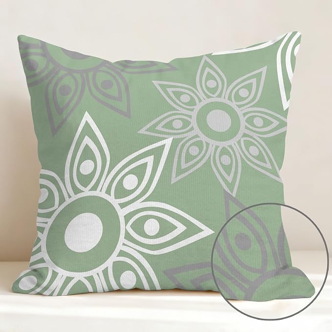 Hexagram Sagegreen Geometric Pillow Covers 18x18 Set of 4, Decorative Outdoor - Image 6