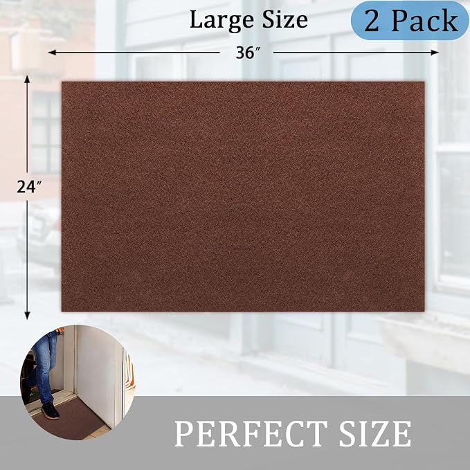 AAZZKANG Blank Doormat Outdoor Entrance Non Slip Front Door Mat 2-Pack Ultra - Image 3