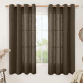 LAMIT Brown Linen Curtains 63 Inch Length by LAMIT