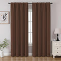 CUCRAF Brown Blackout Curtains 96 inch Length 2 Panels Set, Rod Pocket Room by CUCRAF
