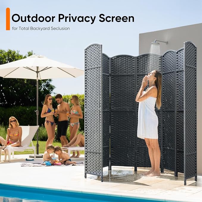 8-Panel Outdoor Privacy Screen, Folding Room Divider Made of Fade Resistant - Image 3