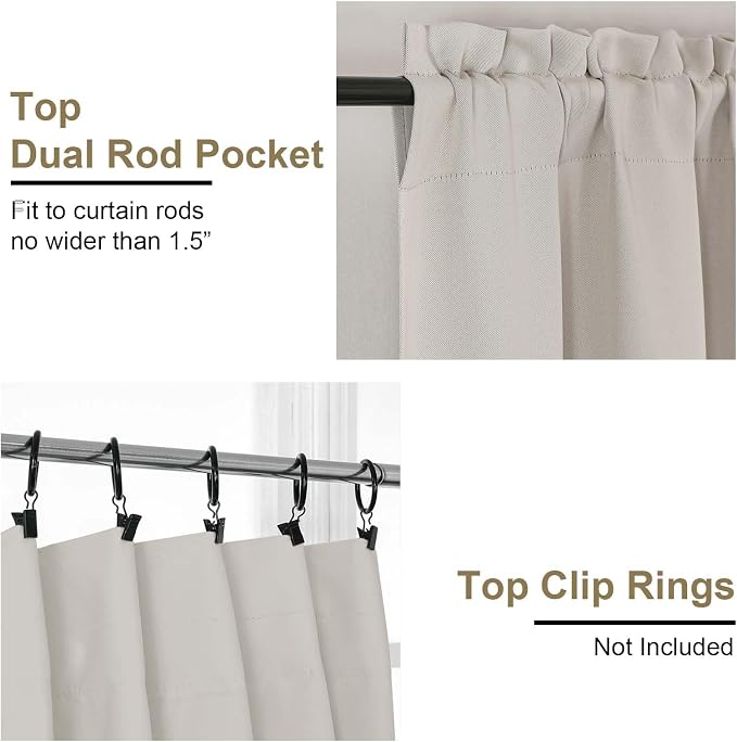 OVZME Natural Room Darkening Curtains - Image 4