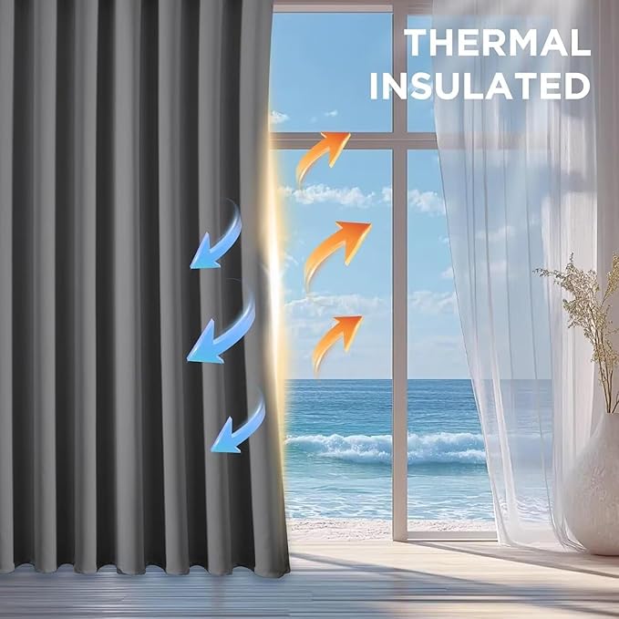Joydeco Blackout Curtains 63 Inch Length 2 Panels Set, Thermal Insulated Long - Image 6