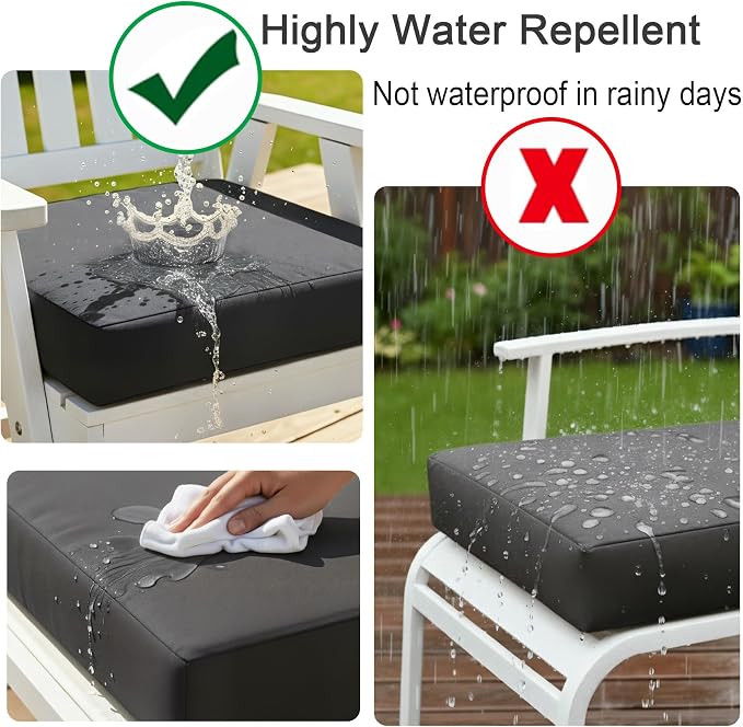 NettyPro Patio Cushion Covers Replacement Set 4 Water Repellent UV Resistant - Image 5