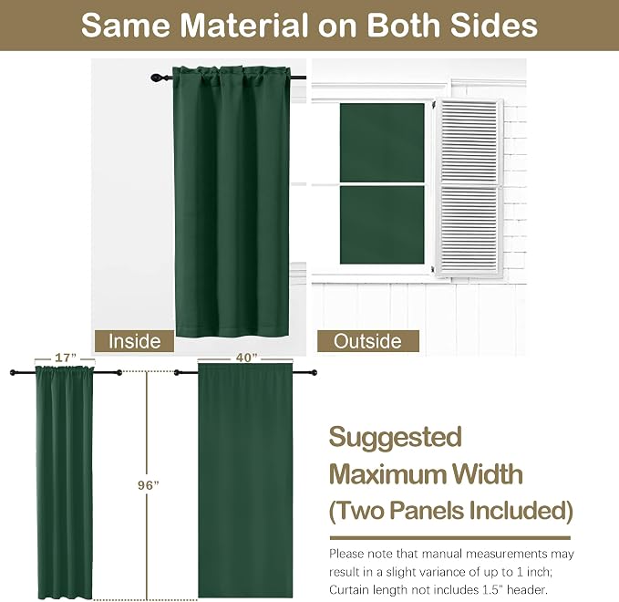 OVZME Christmas Green Blackout Curtains - Image 2