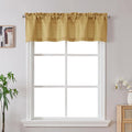 Gwine Gold Valance for Windows, Light Filtering Faux Linen Textured Kitchen by Gwine