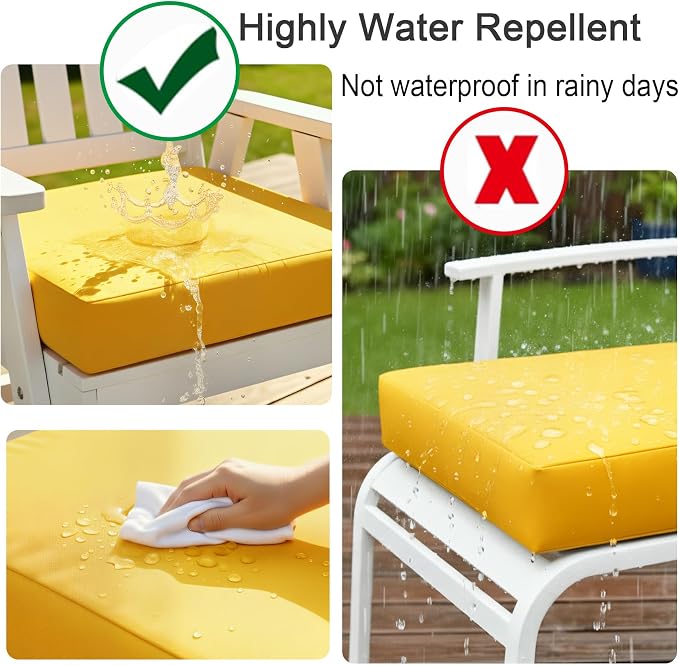 NettyPro Patio Chair Seat Cushion Covers Set 4, Waterproof Outdoor Furniture - Image 5