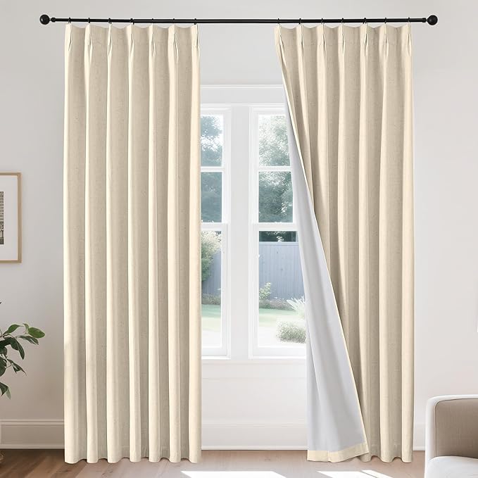 Joydeco Pinch Pleated Linen Curtains by JOYDECO