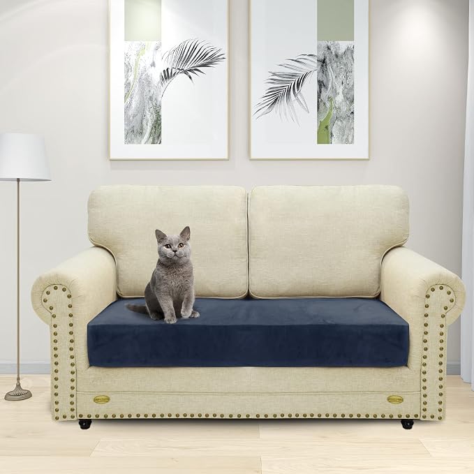MAXIJIN Velvet Stretch Couch Cushion Covers Soft Loveseat Cushion Cover - Image 7
