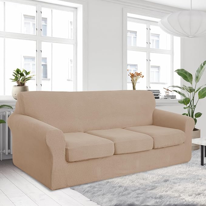 U-NICE HOME 4 Pieces Oversized Stretch Couch Cover Sofa Cover Washable Slipcover - Image 2
