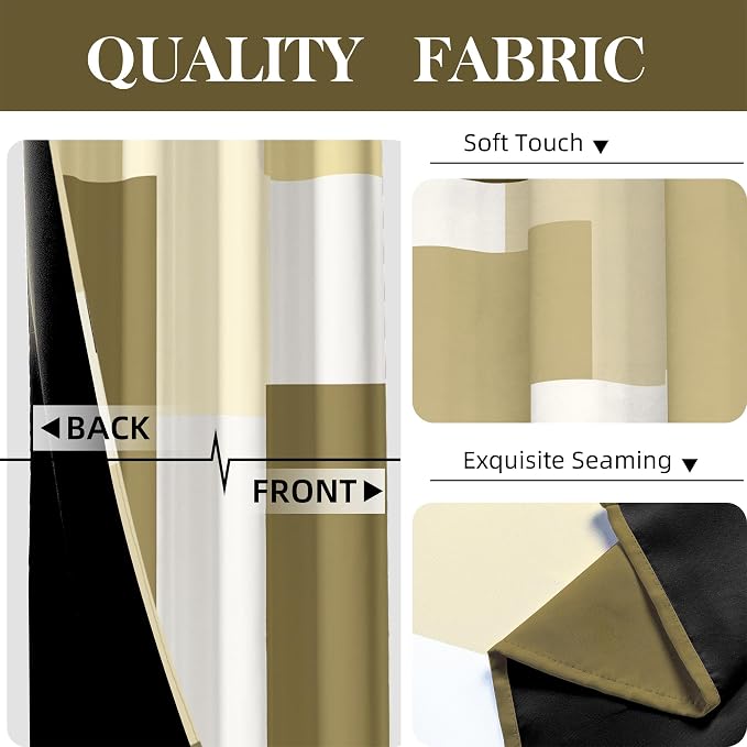 Tyrot Beige 100% Blackout Curtains - Image 6