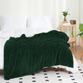 Puncuntex Flannel Fleece Throw Blanket Dark Green 90"×90", Super Soft Plush by Puncuntex
