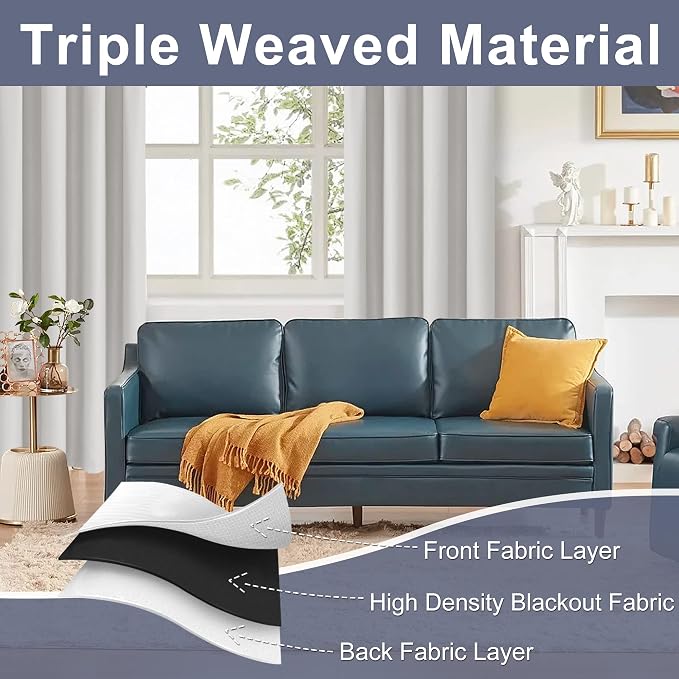 JIUZHEN Blackout Curtains for Bedroom – Thermal Insulated, Noise Reducing Room - Image 4