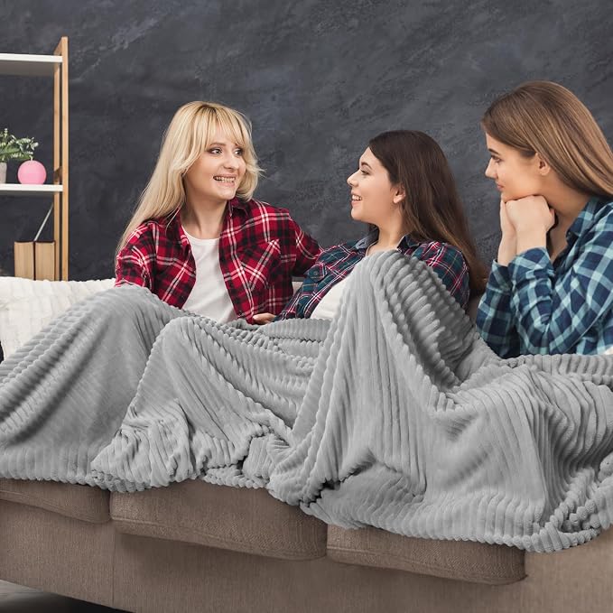 Buryeah 6 Pcs Flannel Throw Blanket Bulk 50 x 60 in Sleepover Blanket Outdoor - Image 4