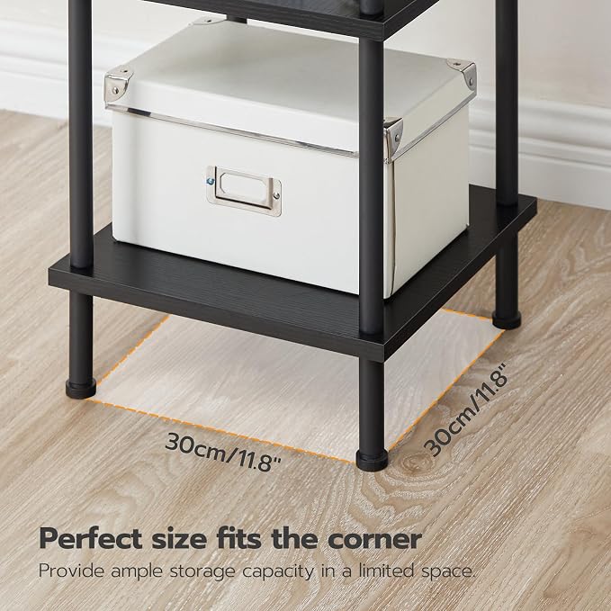 HOOBRO 6-Tier Corner Shelf, Corner Square Rack Display Shelf, Tall Storage Rack - Image 7