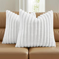 FUTEI White Decorative Throw Pillow Covers Set of 2, 26x26 Inch Soft Fluffy by FUTEI