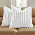 FUTEI White Decorative Throw Pillow Covers Set of 2, 22x22 Inch Soft Fluffy by FUTEI
