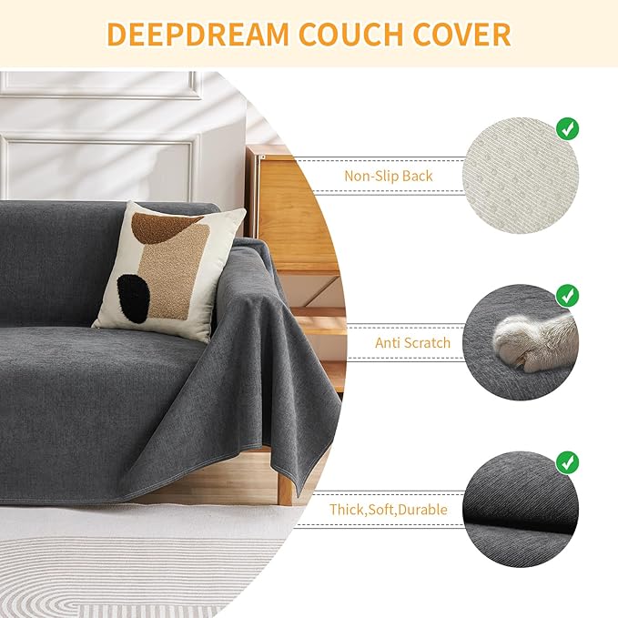 Deep Dream Cat-Scratch Resistant Couch Cover, Waterproof Sofa Cover - Image 3