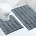 Turquoize Chenille Bathroom Rugs Set Non-Slip Bath Mats by Turquoize