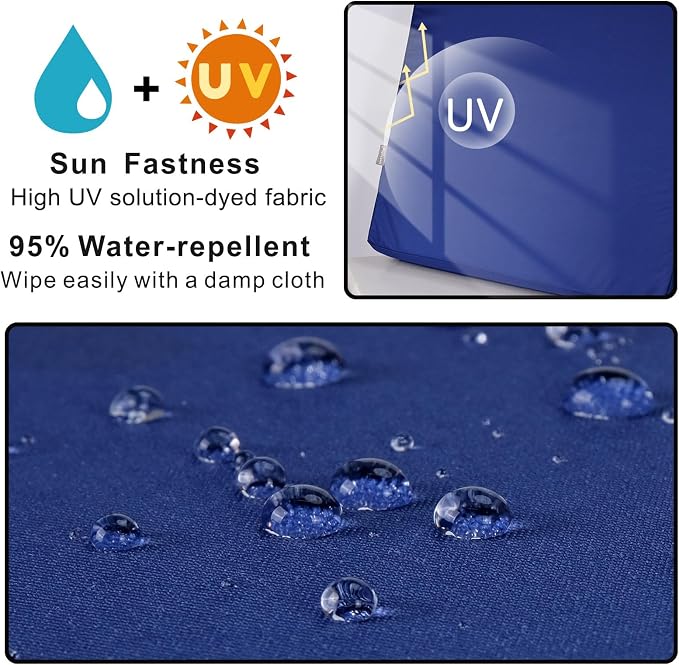 NettyPro Patio Bench Swing Loveseat Cushion Covers, Water Resistant UV - Image 2