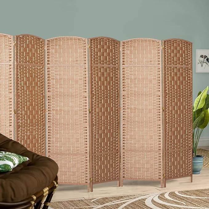 RHF 6 Ft. Tall Extra Wide-Diamond Weave Fiber Room Divider, 8 Panel Room - Image 2