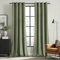 MIULEE Sage Green Elegant Grommet Curtains Polyester Thermal Insulated by MIULEE