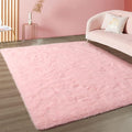 Merelax Pink Area Rugs for Living Room Bedroom Girls, 4x6 Soft Fluffy Fuzzy by Merelax