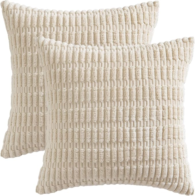 MIULEE Pack of 2 Corduroy Decorative Euro Sham Throw Pillow Covers 24x24 Inch - Image 6
