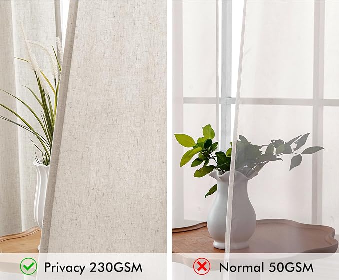 MIULEE Non-See-Through Privacy Curtains 2 Panels, Light Filtering Window - Image 4