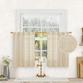 LAMIT Small Cafe Linen Curtains 36 Inches Long, Semi Sheer Light Filtering by LAMIT