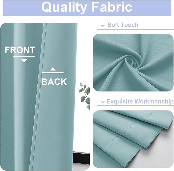Simplebrand Ava Aqua Short Blackout Curtains - Image 3