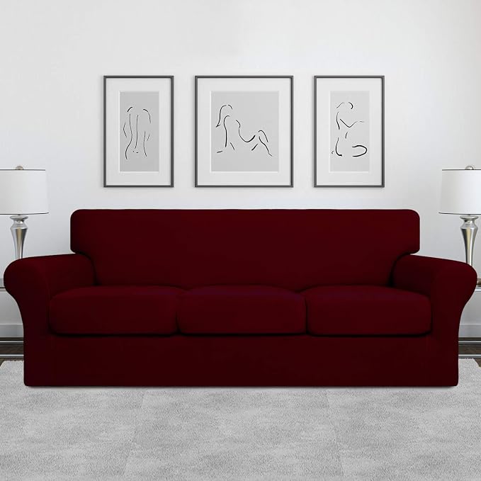 Easy-Going 4 Pieces Stretch Soft Couch Cover - Image 2
