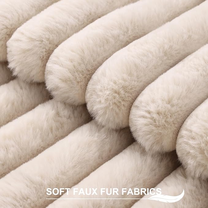 Pallene Faux Fur Plush Throw Pillow Covers 20x20 Set of 2, Luxury Soft Fluffy - Image 2