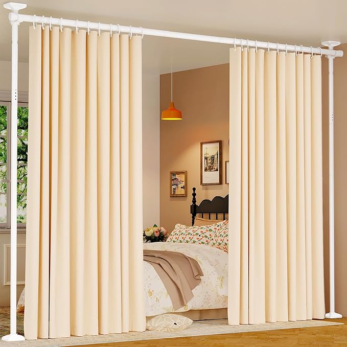 Goovilla Room Divider for Room Separation, Tension Curtain Rods No Drilling by Goovilla